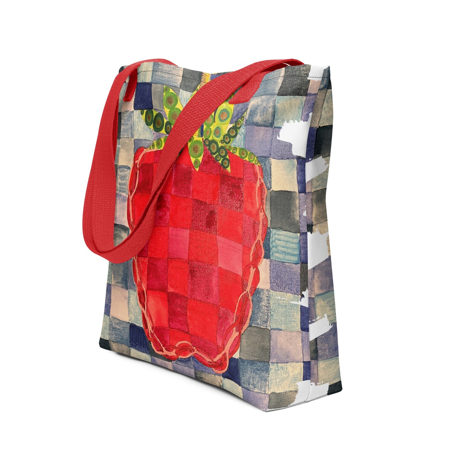Blue Jean Patchwork Strawberry Tote bag