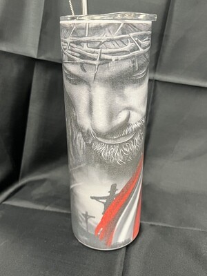 20oz Hot/Cold tumbler insulated God with the flag