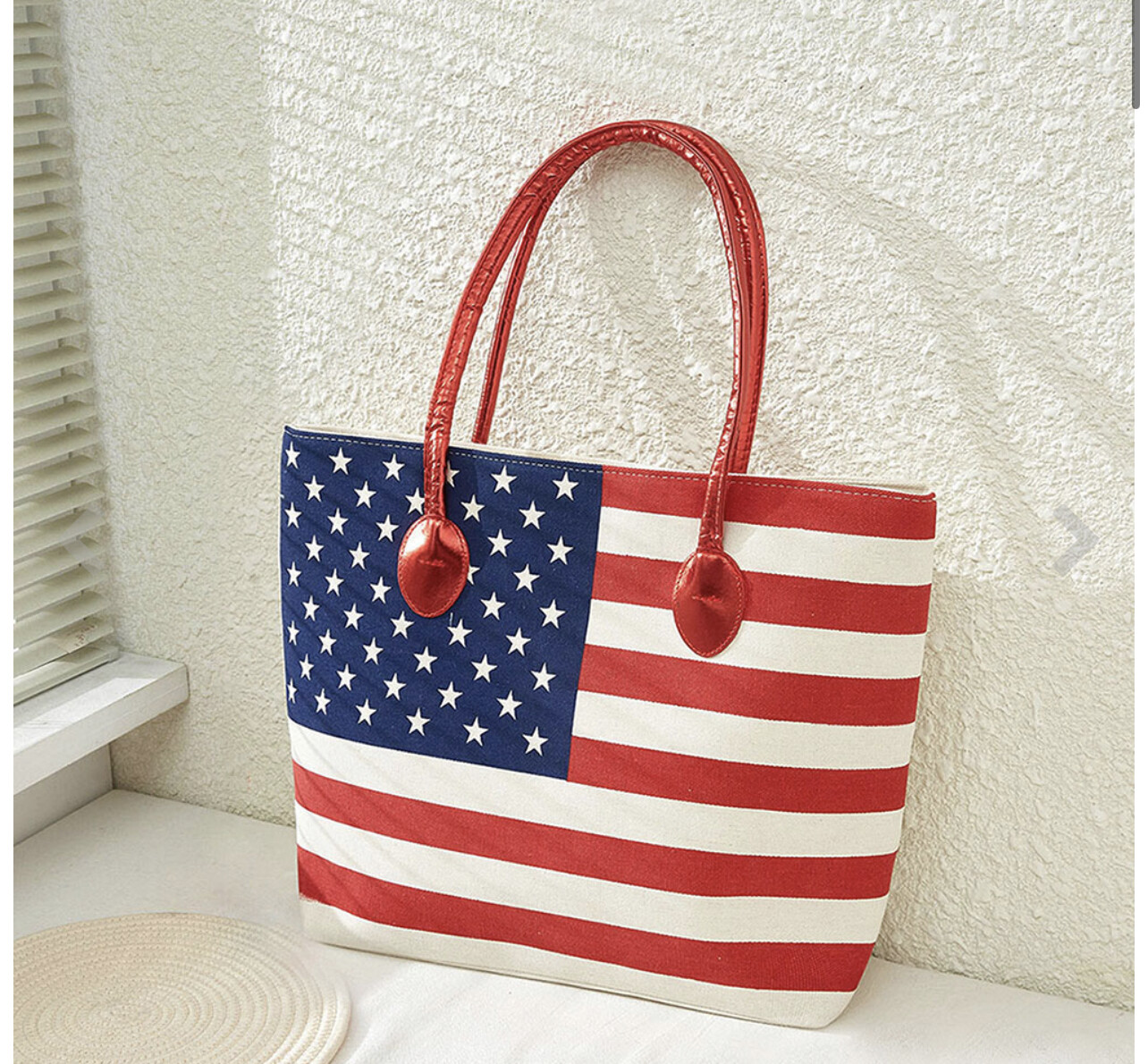 American Flag printed Beach Tote