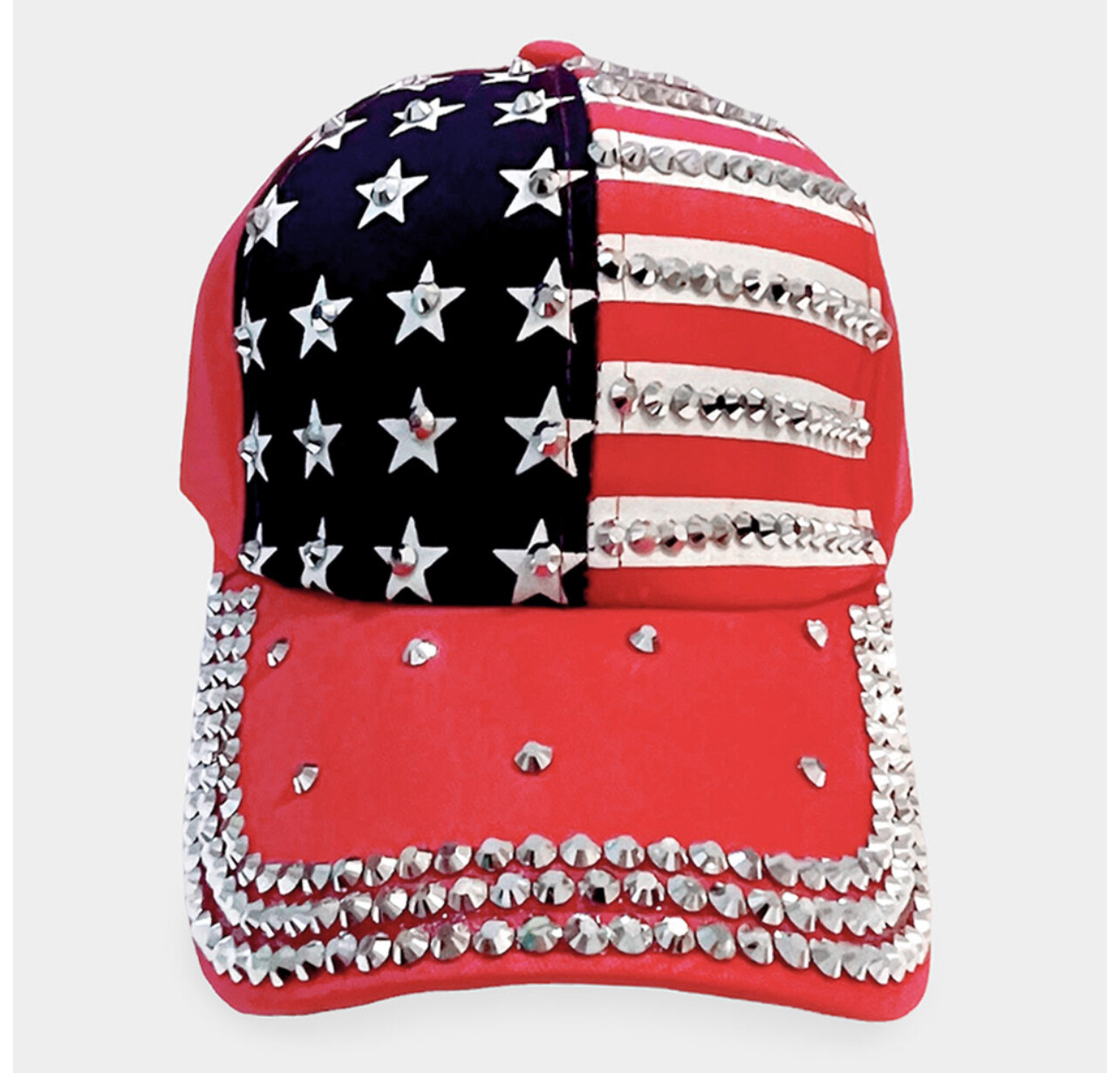 American Flag Bling Studded baseball hat