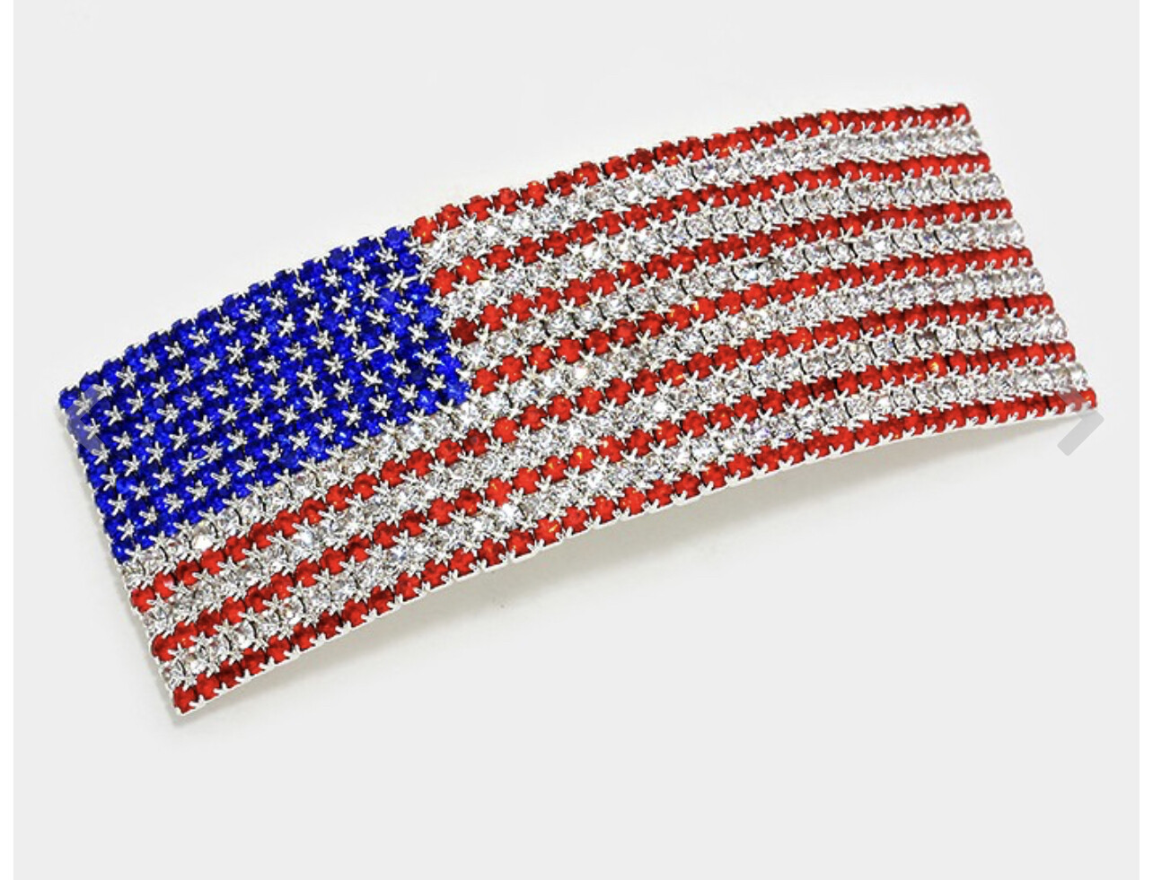 American Flag rhinestone Hair Barrette
