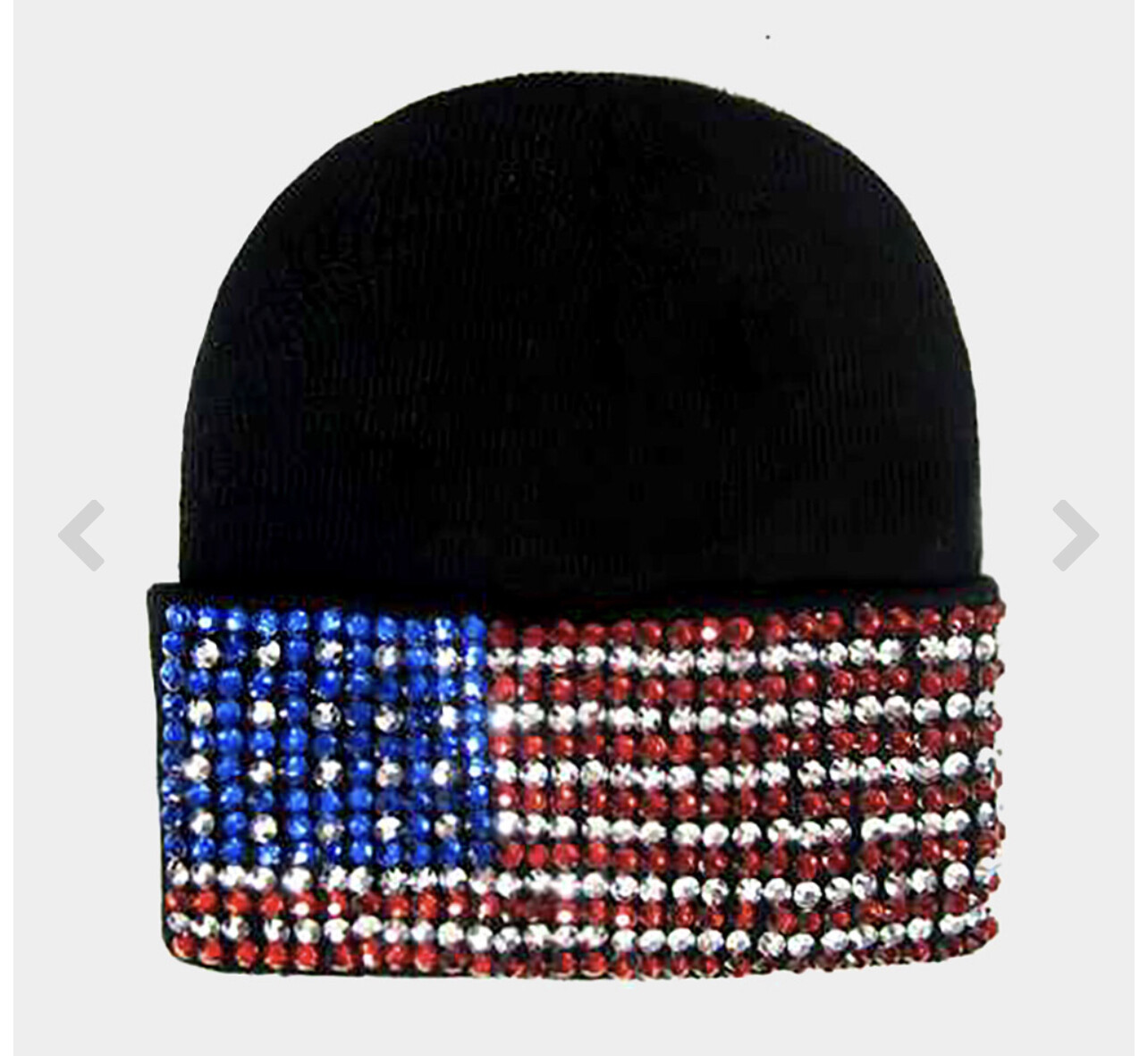 Bling American Flag Beanie Hat