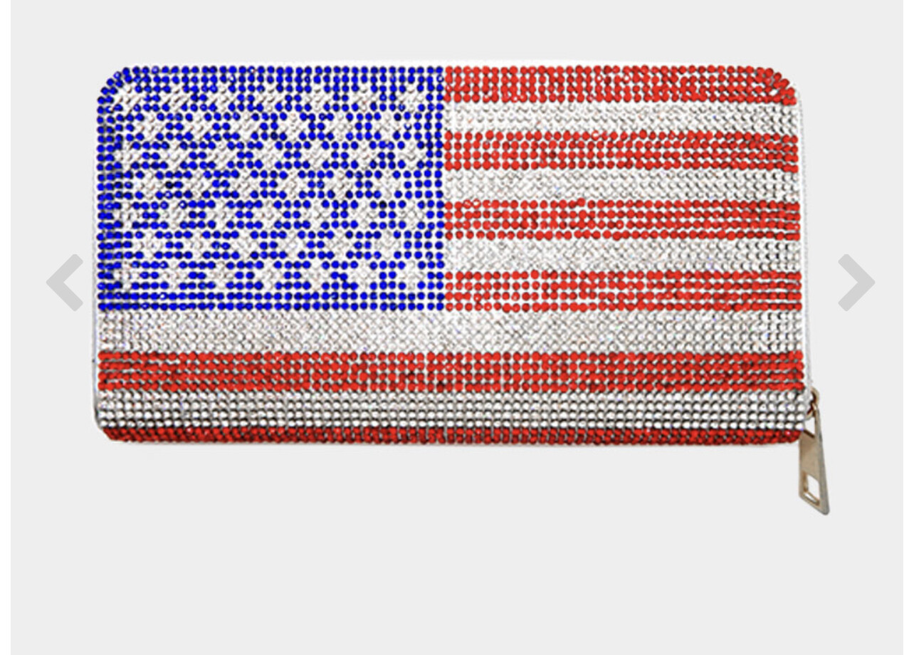 Rhinestone Zipper wallet