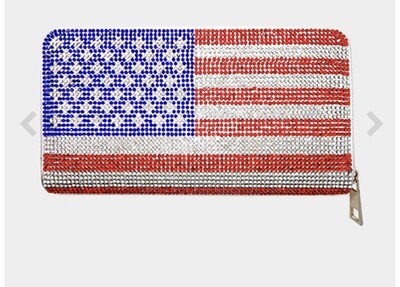 Rhinestone Zipper wallet