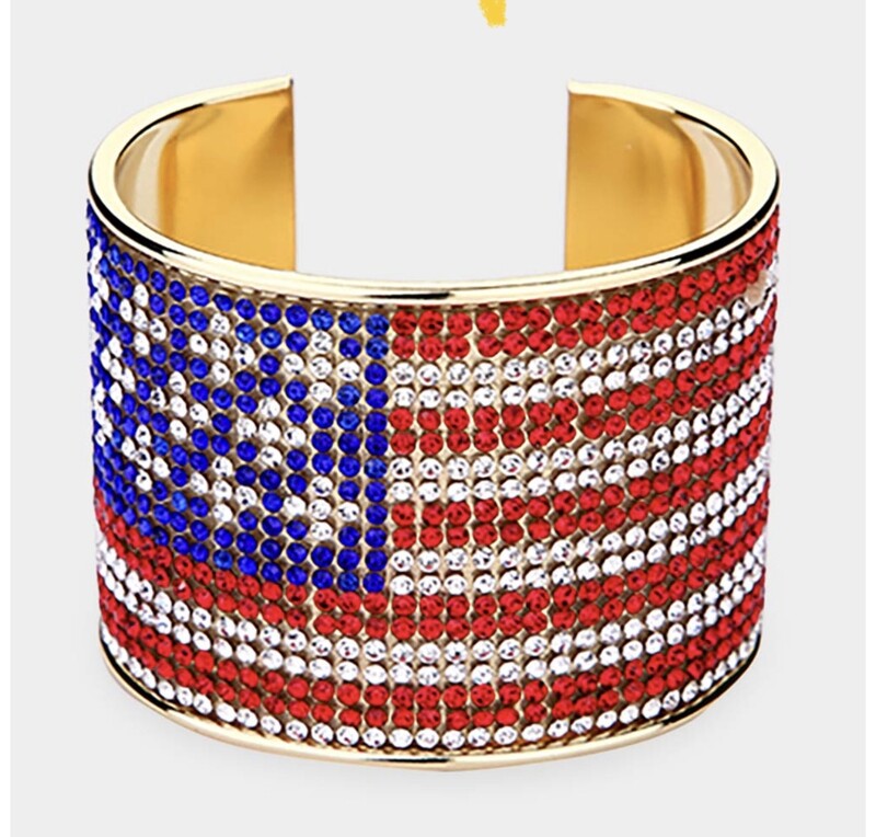 #16725 - 10 Row Rhinestone Cuff Bracelet main image 0