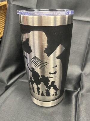 Military Soldiers 20oz laser Hot/Cold Mugs insulated
