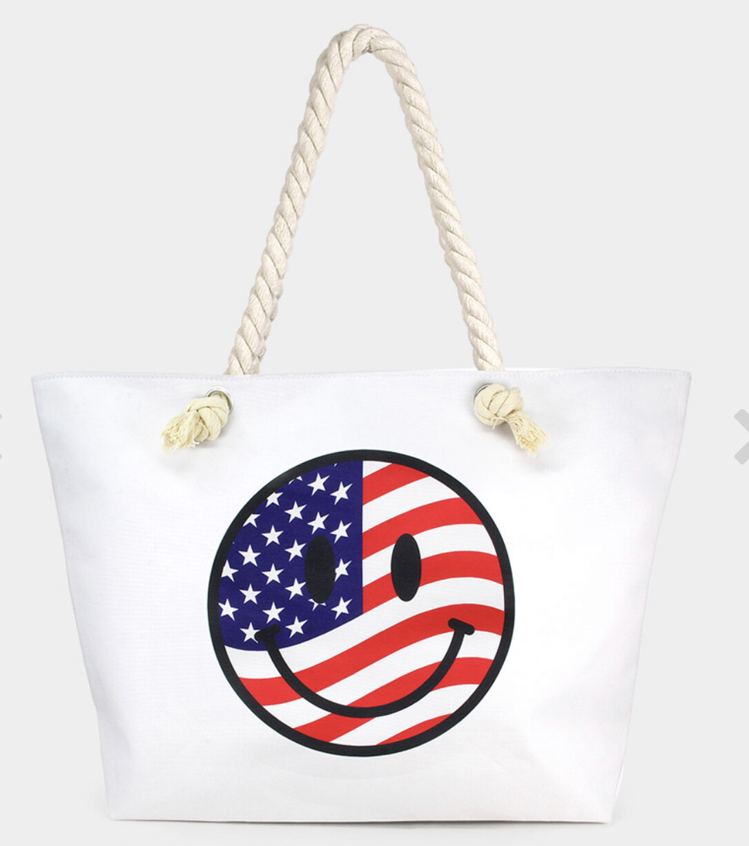 Flag Smile Beach tote bag