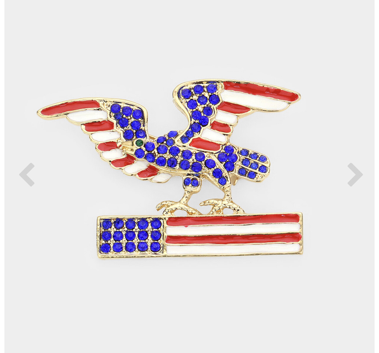 Enamel American Flag Eagle Brooch gold or silver