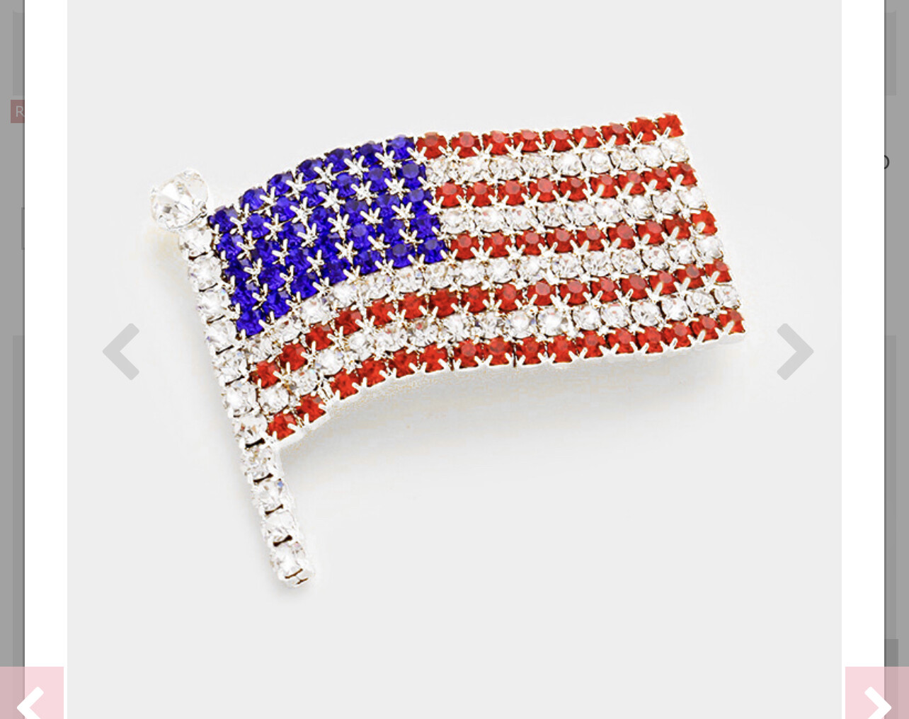 American Flag Brooch gold or silver