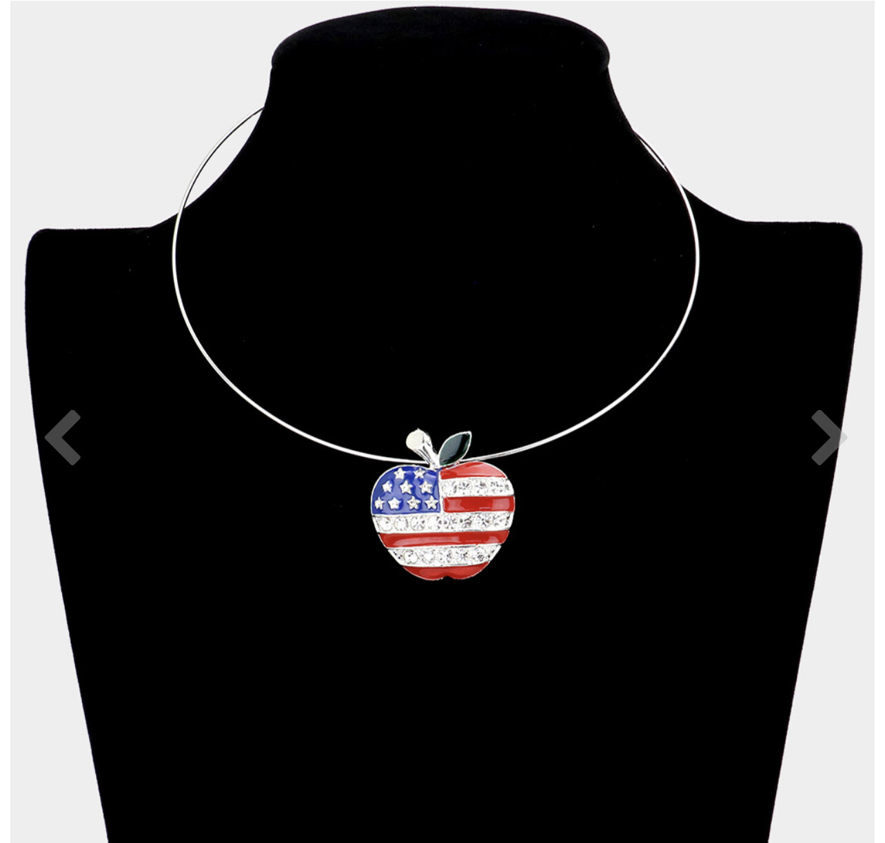 American  Flag Apple Open Choker Necklace/Brooch?pendant