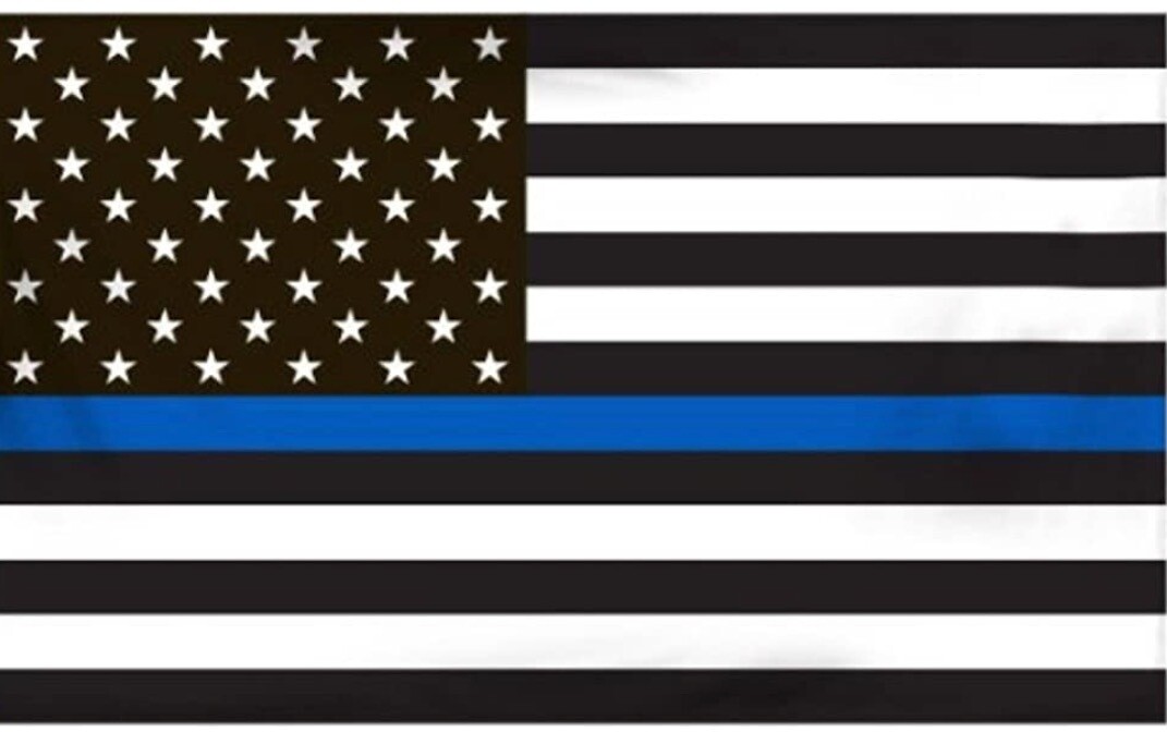 Blue Line with American Flag
