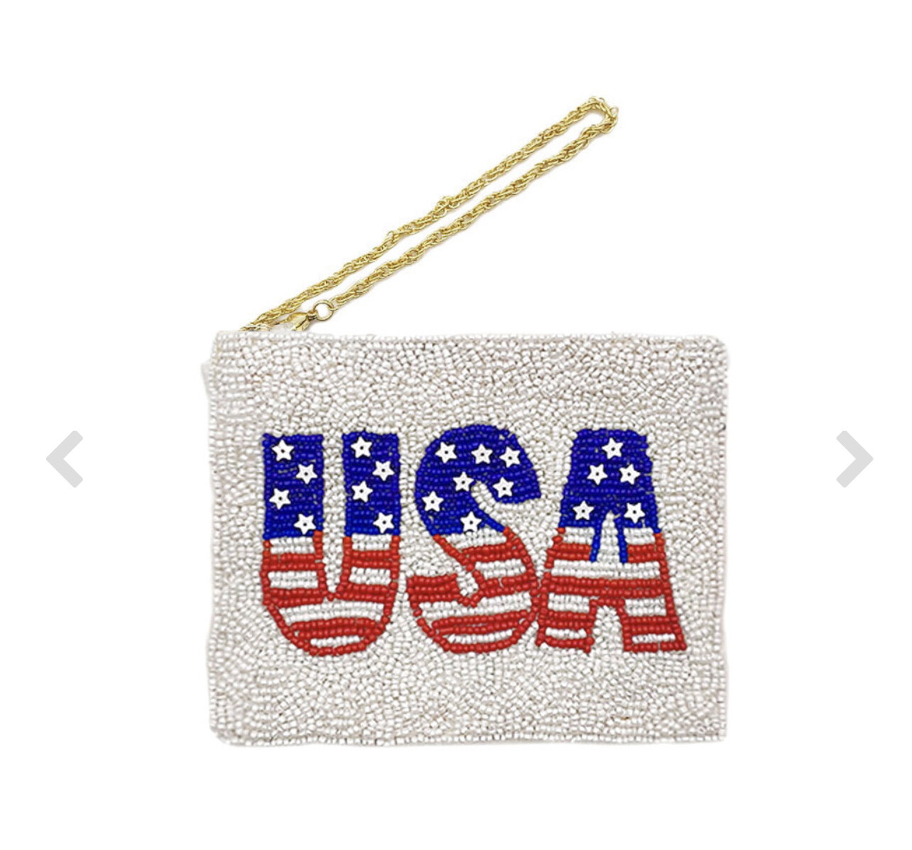 USA  seed beaded mini pouch