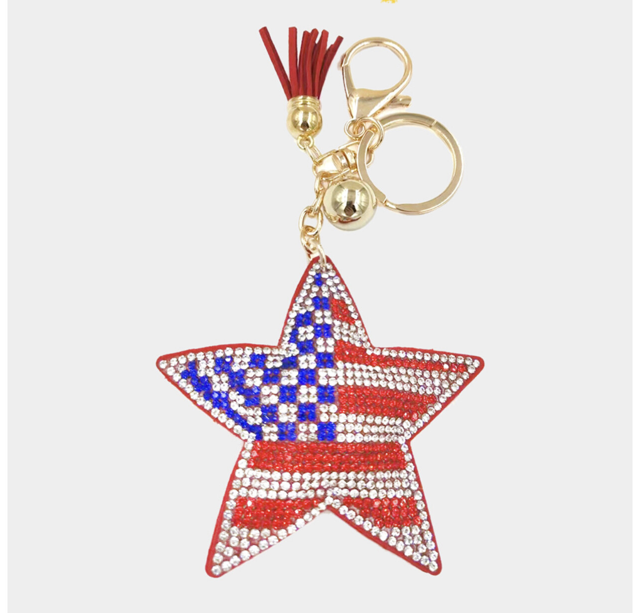 Rhinestone Star Key Ring