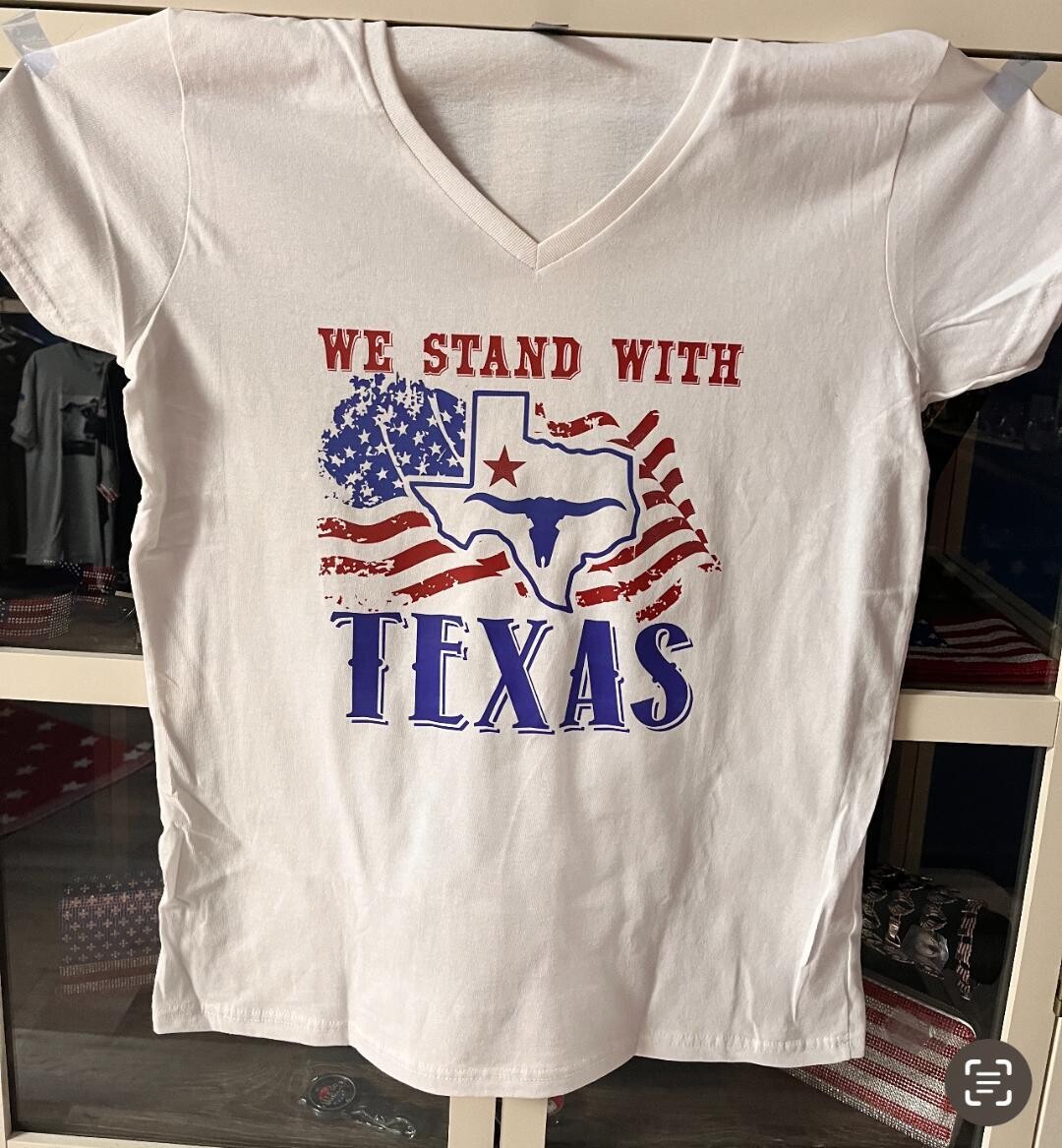 We Stand With Texas V neck
