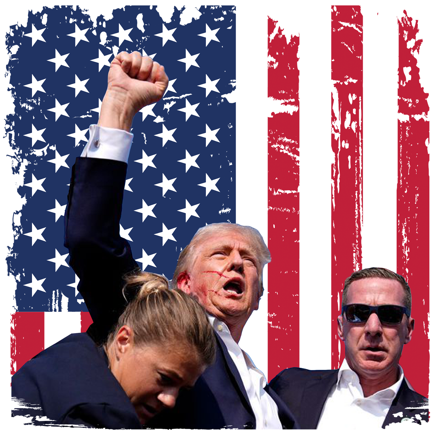 Trump with flag