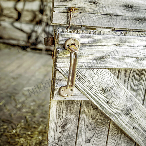 Farmhouse Rural Barn Door Square Print (I Print Free S/H)