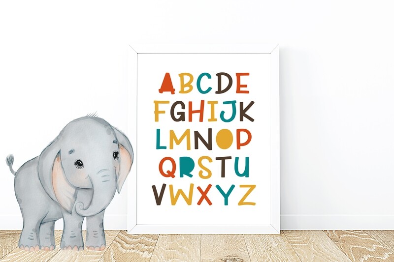 Let's Play All Day Alphabet Children's Room Print