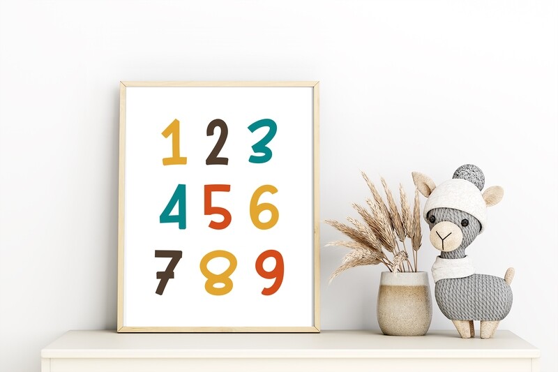 Let's Play All Day Numbers Child's Room  Print