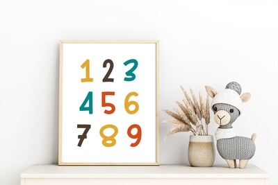 Let&#39;s Play All Day Numbers Child&#39;s Room  Print