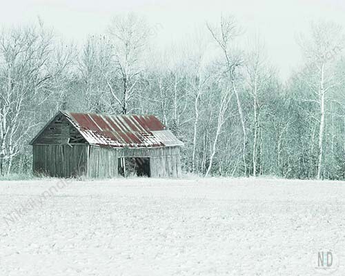 Tractor Barn In Fresh Snow Digital File (You Print)