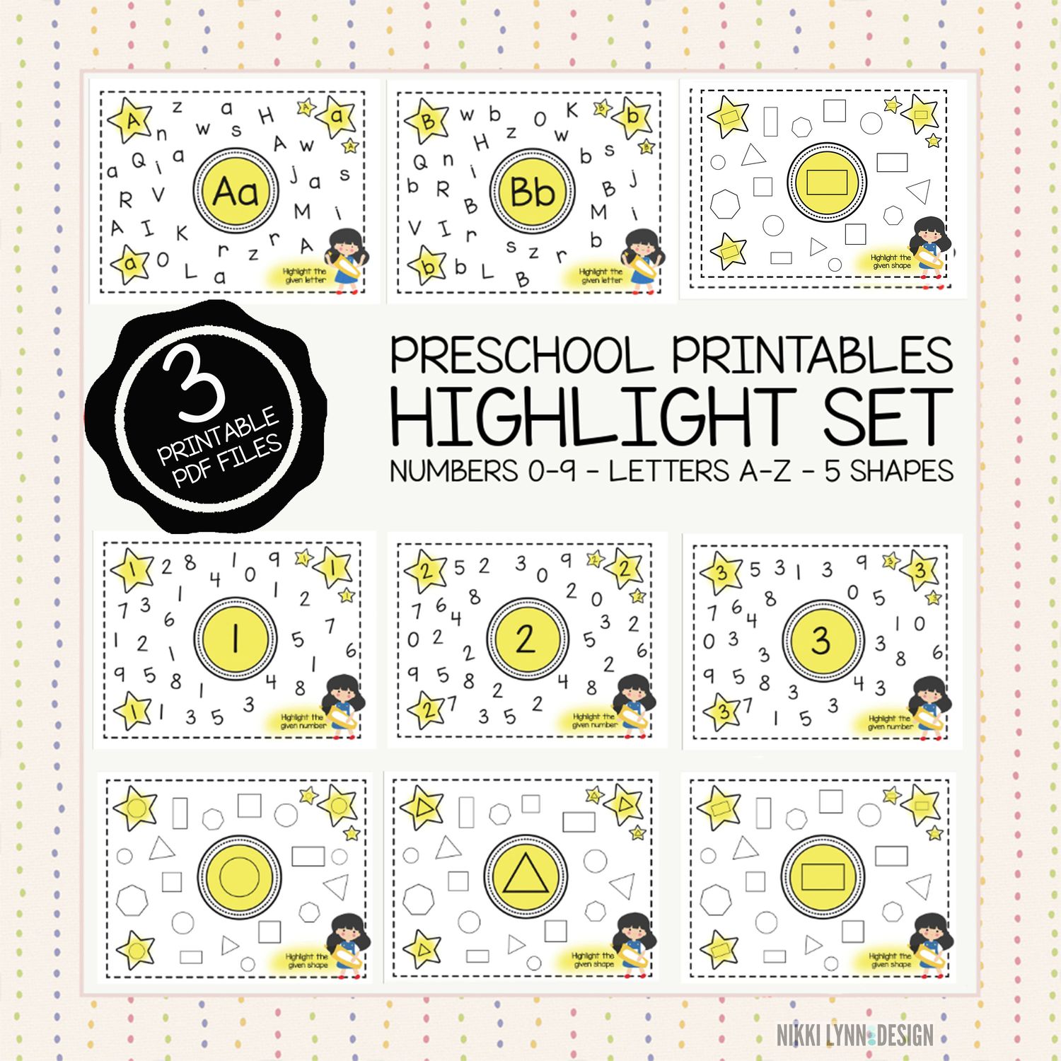 Highlight the Alphabet Letter, Number, and Shape Cards – A Fun & Engaging Way to Learn!