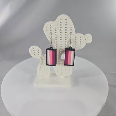 One Stroke Earrings (Magenta/Pink/White)