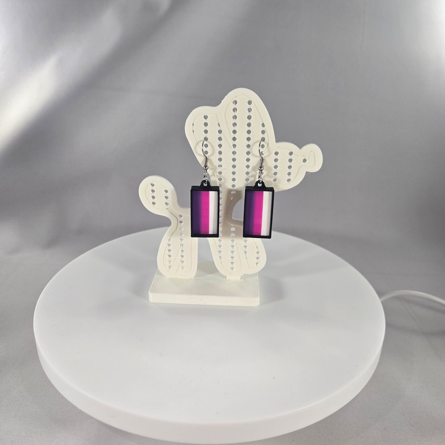 One Stroke Earrings (Purple/Magenta/White)