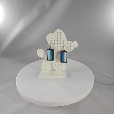 One Stroke Earrings (Blue/Teal/Light Blue/White)