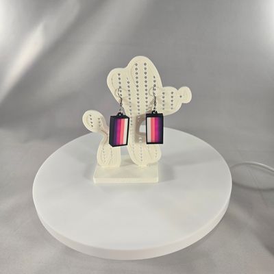 One Stroke Earrings (Purple/Magenta/Pink/White)