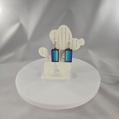 One Stroke Earrings (Dark Blue/Teal/Light Blue)