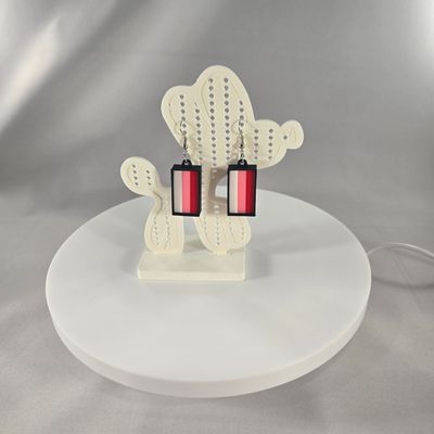 One Stroke Earrings (Red/Pink/White)