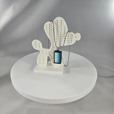 One Stroke Necklace (Teal/Light Blue/White)