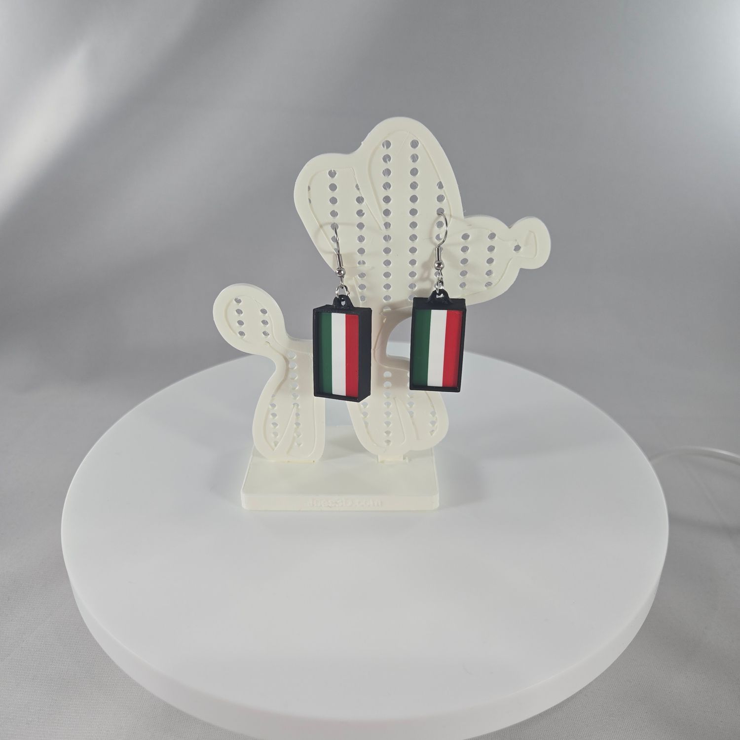 One Stroke Earrings (Red/White/Green)