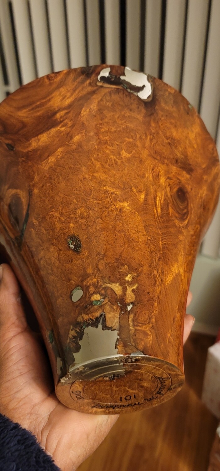 Rare mesquite burl natural edge vessel
