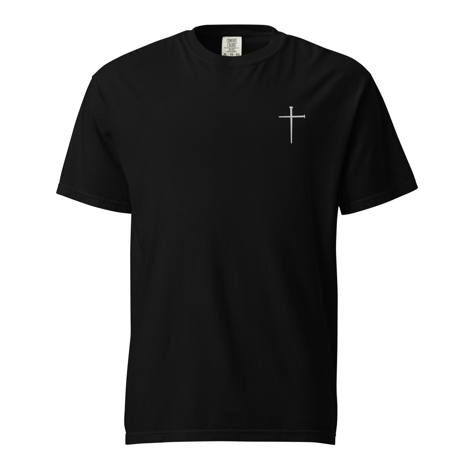 Nail Cross Comfort Colors Embroidery t-shirt