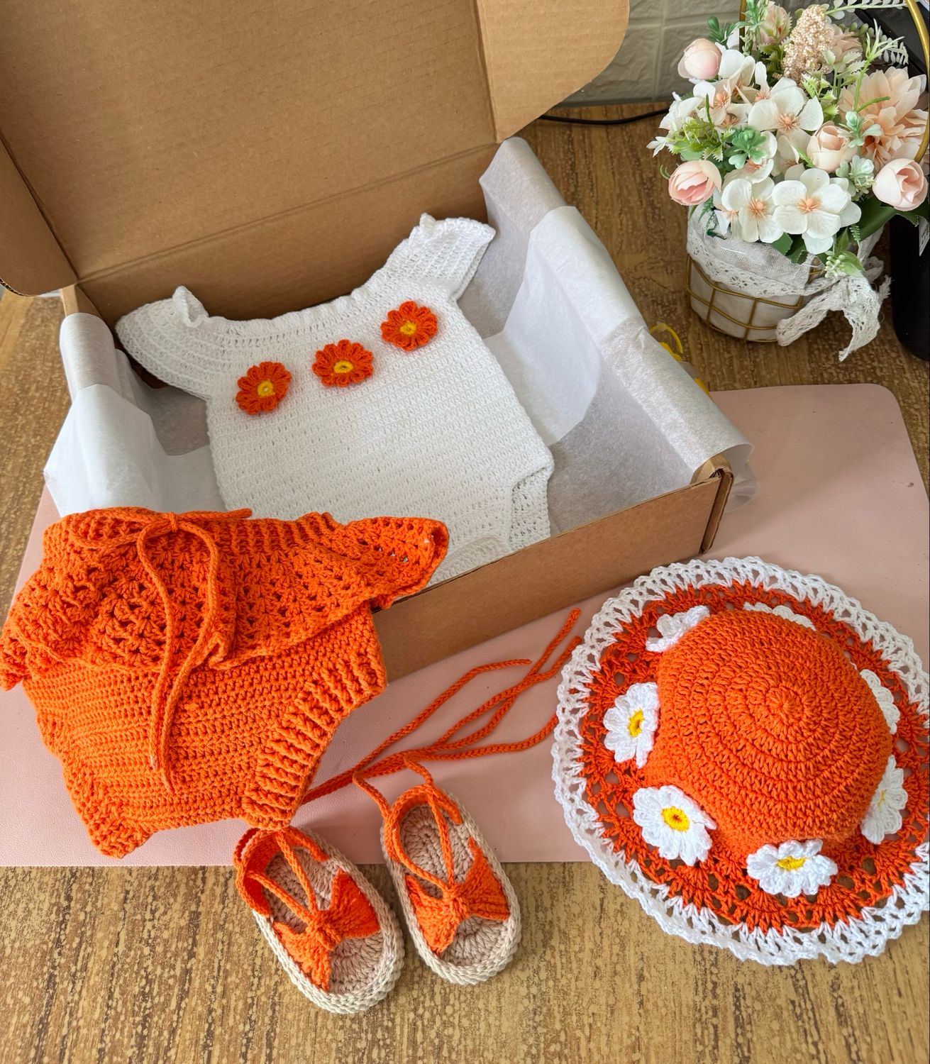 Baby Girl Orange set 