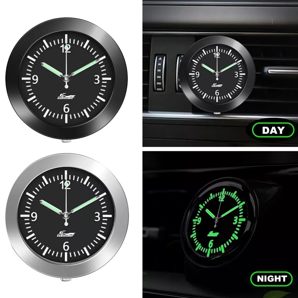 Relógio de carro luminoso automóveis interno vara-em mini relógio digital mecânica relógios de quartzo ornamento automático acessórios do carro
