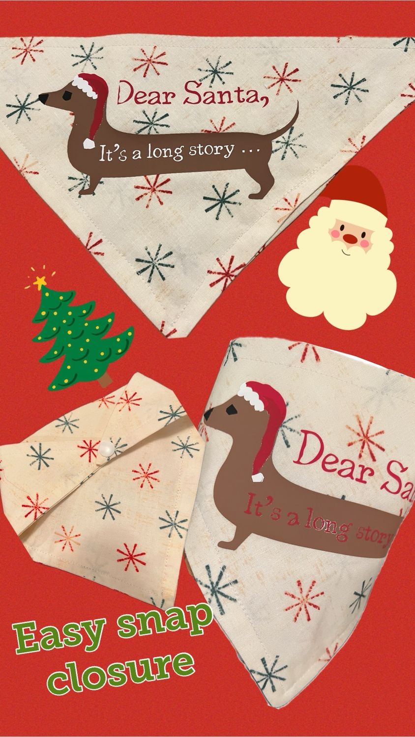 It’s A Long story Christmas Dog Bandana