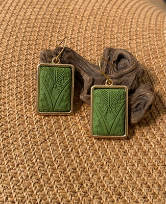 Pacifika Olive And Gold Squares