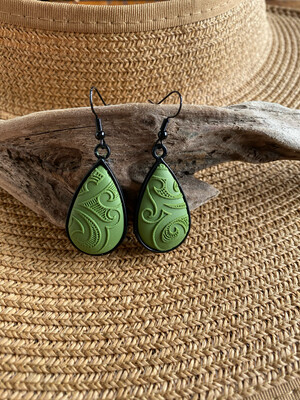Koru Olive And Black Teardrops