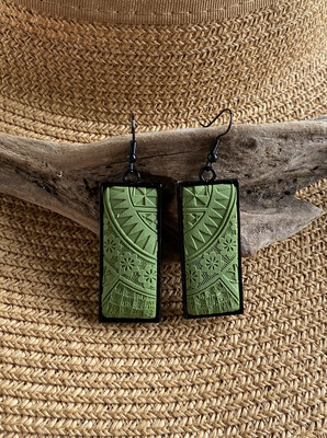 Pacifica Olive And Black Rectangles