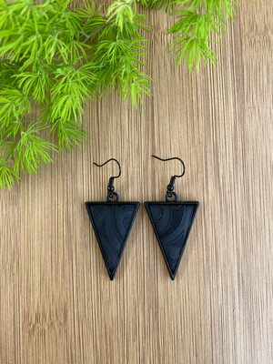 Koru Inspired Black On Black  Triangles