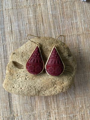 Pacifica Maroon Gold Tear Drops