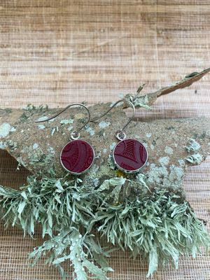 Koru Inspired Maroon And Silver Toned Minis