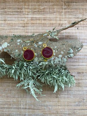 Koru inspired Maroons And Gold Toned Minis