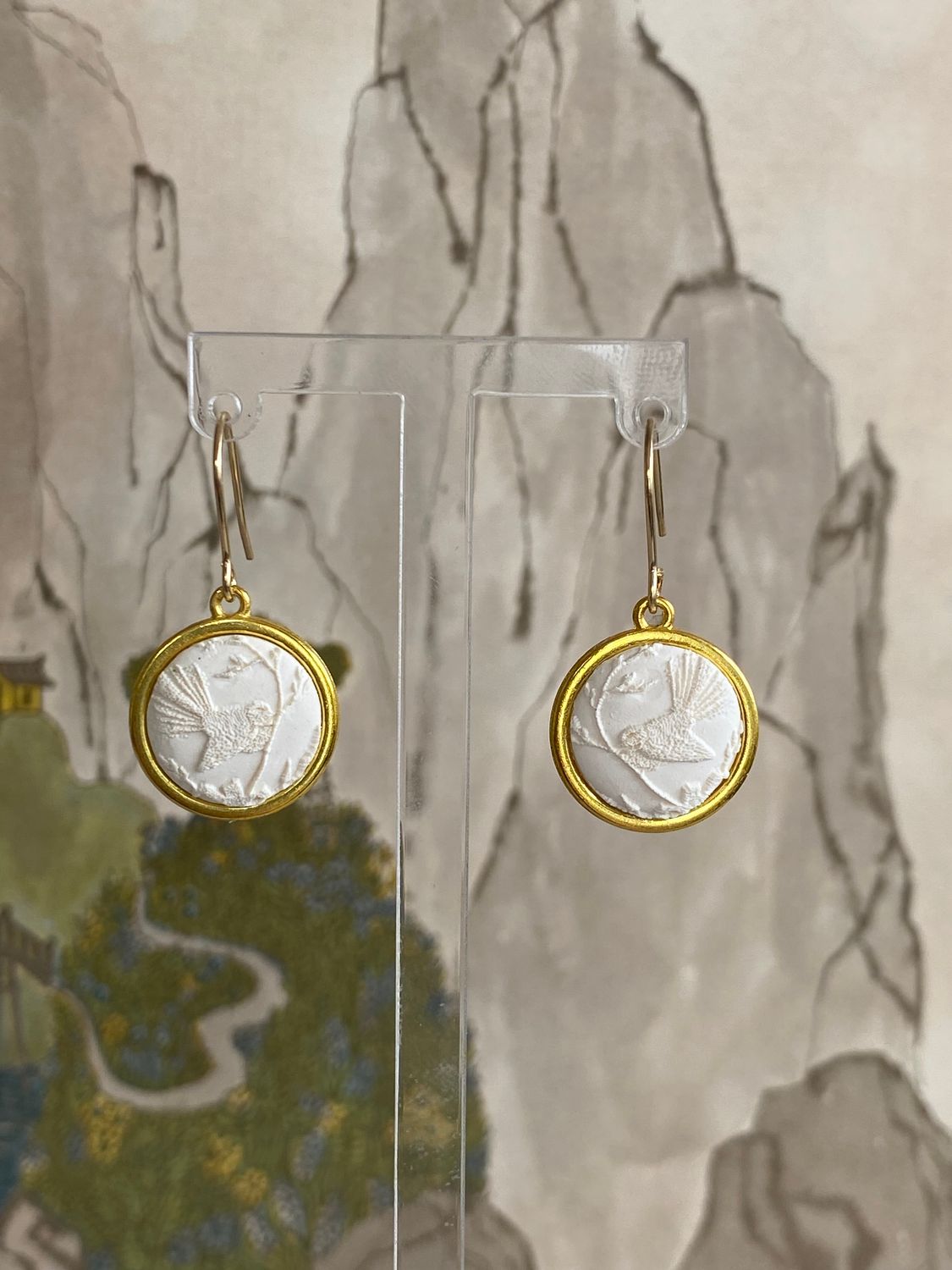 Piwakawaka Yellow Gold Toned Ivory Minis