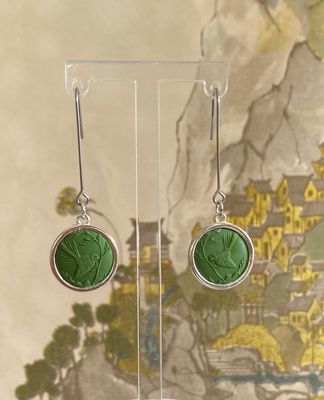 Piwakawaka Silver Toned Olive Long Minis