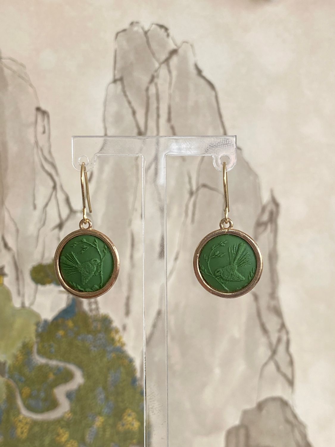 Piwakawaka Gold Toned Olive Minis