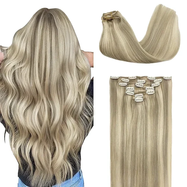 Clip In human extensions