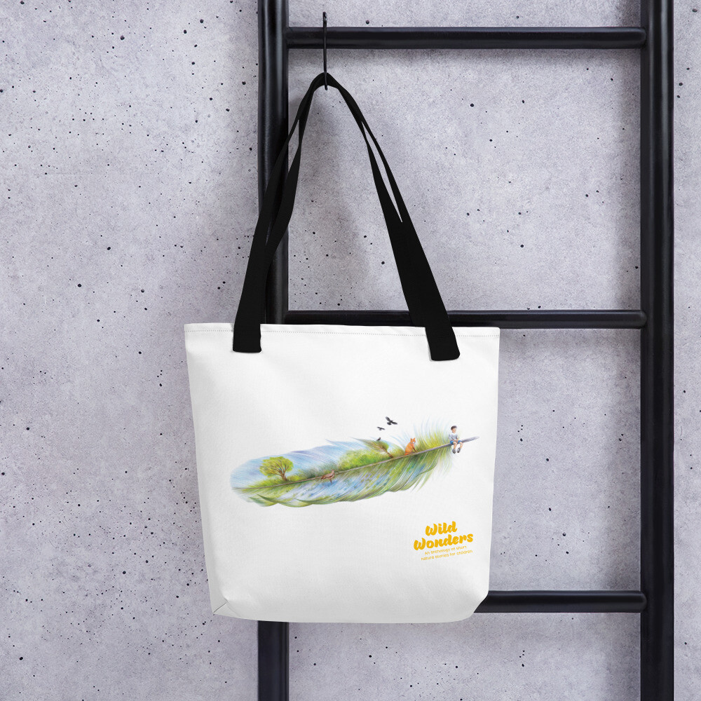 White Tote Bag with Aga Grandowicz's beautiful illustration for our ‘Wild Wonders, an anthology of short nature stories for children’